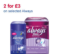 2 for £3 on selected Always